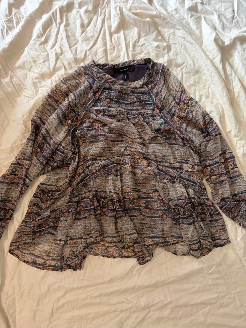 Isabel Marant Aztec Print Peasant Blouse